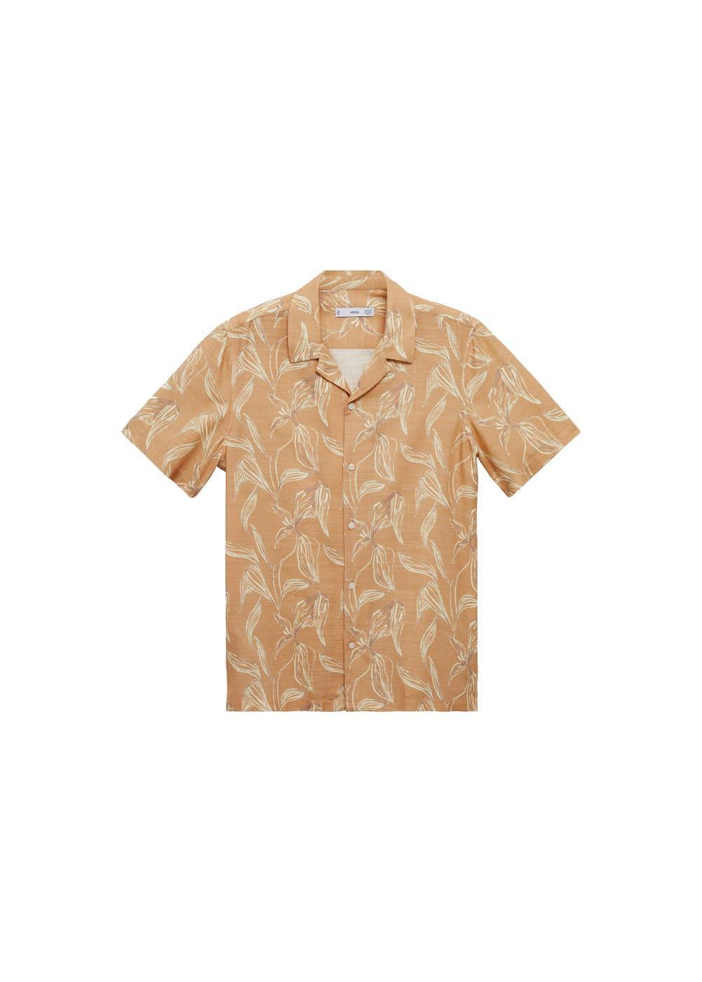 MANGO MAN - Printed fluid regular-fit shirt peachMen Product Image