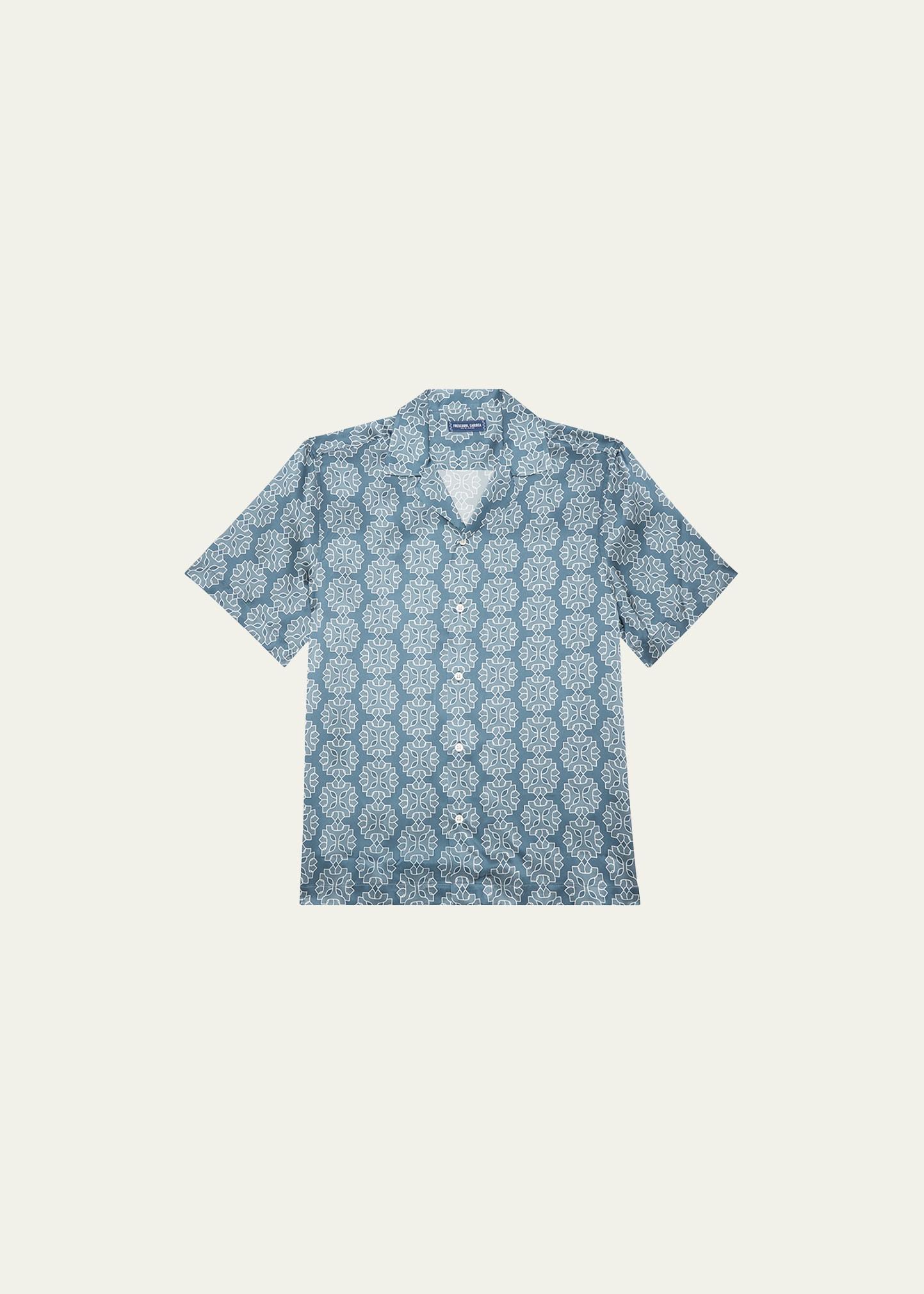 Mens Medallion Silk Camp Shirt Product Image