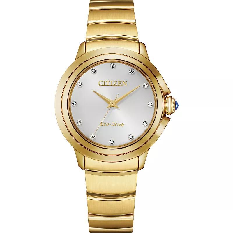 Citizen Eco-Drive Womens Ceci Two-Tone Stainless Steel Bracelet Watch - EM0956-54A Rose Tone Silver Product Image