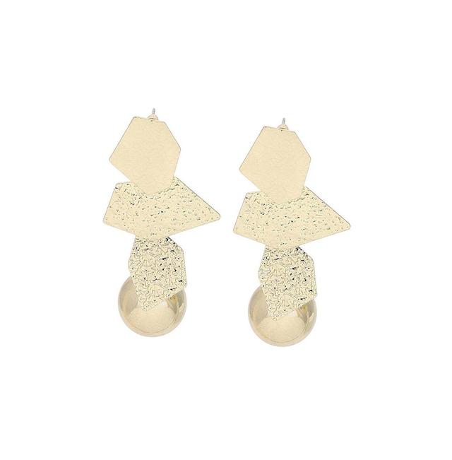 Sohi Womens Gold Dented Drop Earrings Product Image