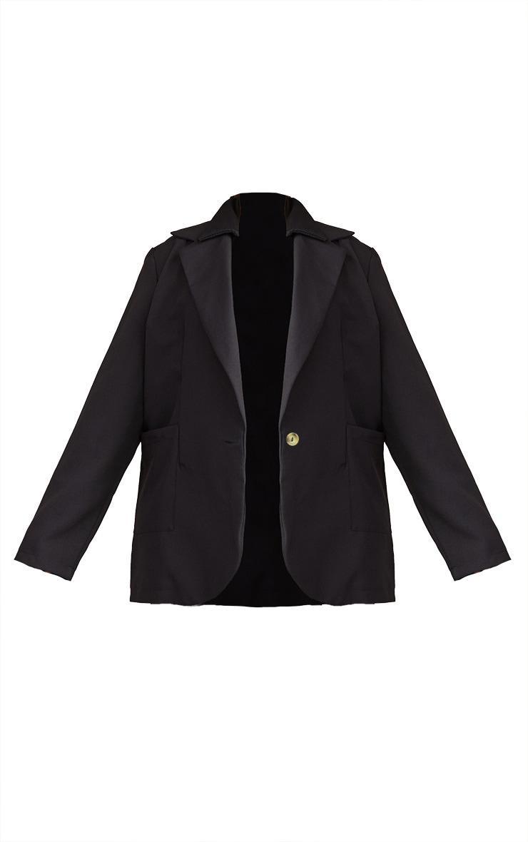 Plus Black Basic Single Breasted Oversized Blazer Product Image