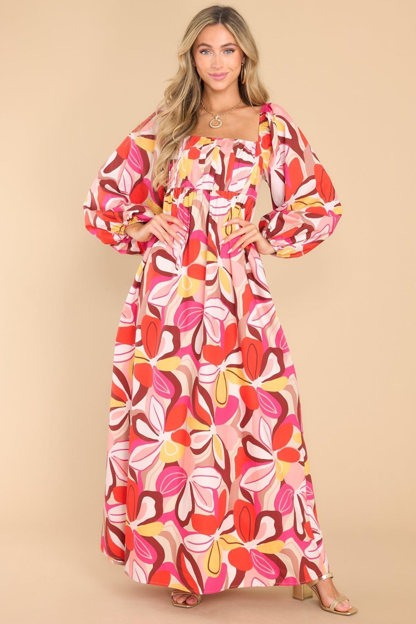 Always Captivating Pink Floral Maxi Dress Product Image