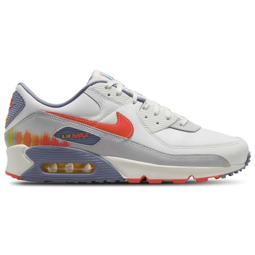 Nike Mens Nike Air Max 90 Premium - Mens Shoes Summit White/Bright Crimson/Ashen Slate Product Image