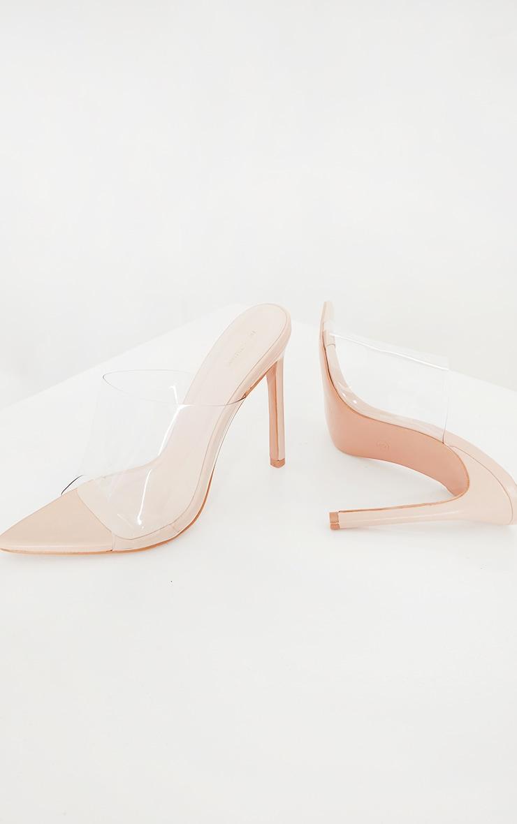 Nude Clear Strap Pu Point Toe High Heels Product Image