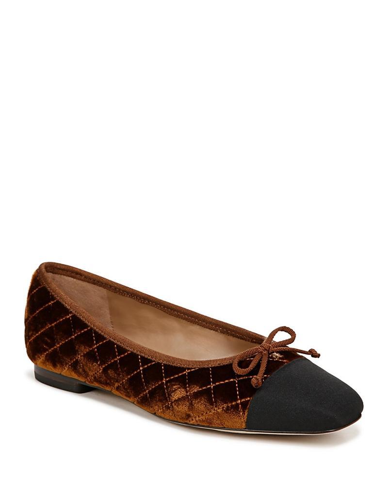 Sam Edelman Womens Marilyn Square Toe Brown Quilted Ballet Flats Product Image