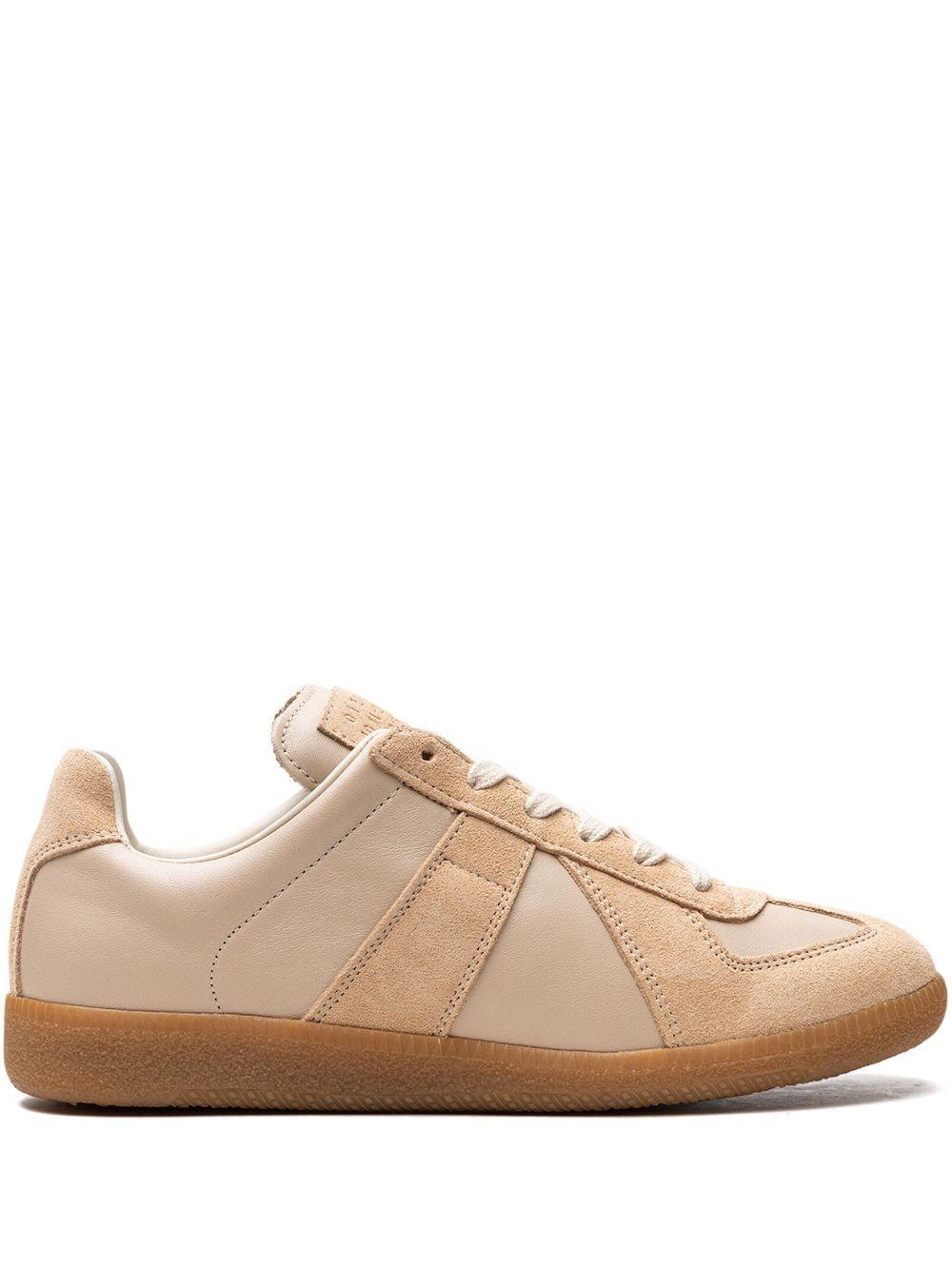 MAISON MARGIELA Replica Leather And Suede Sneakers In Neutrals Product Image