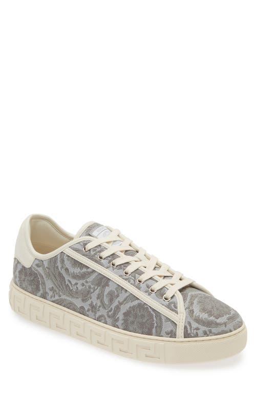 VERSACE Barocco Greca Low-top Sneakers In Neutrals Product Image