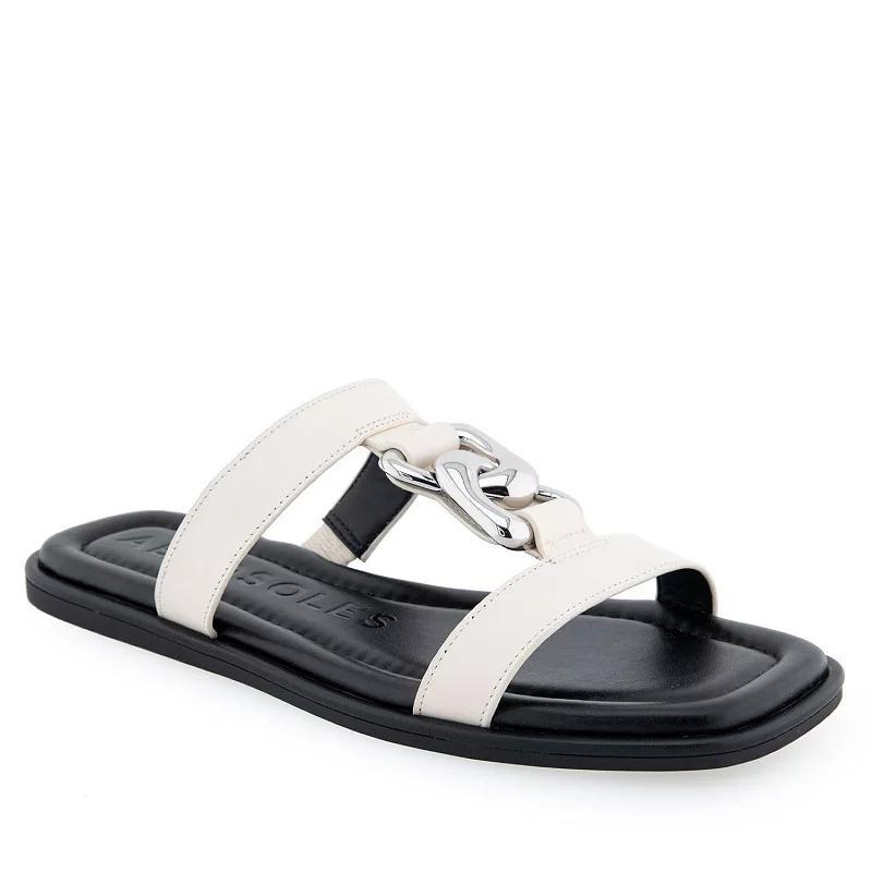 Aerosoles Boston Womens Leather Slide Sandals Product Image