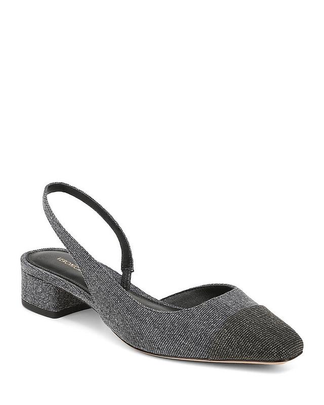 Cecile Bicolor Denim Slingback Ballerina Flats Product Image