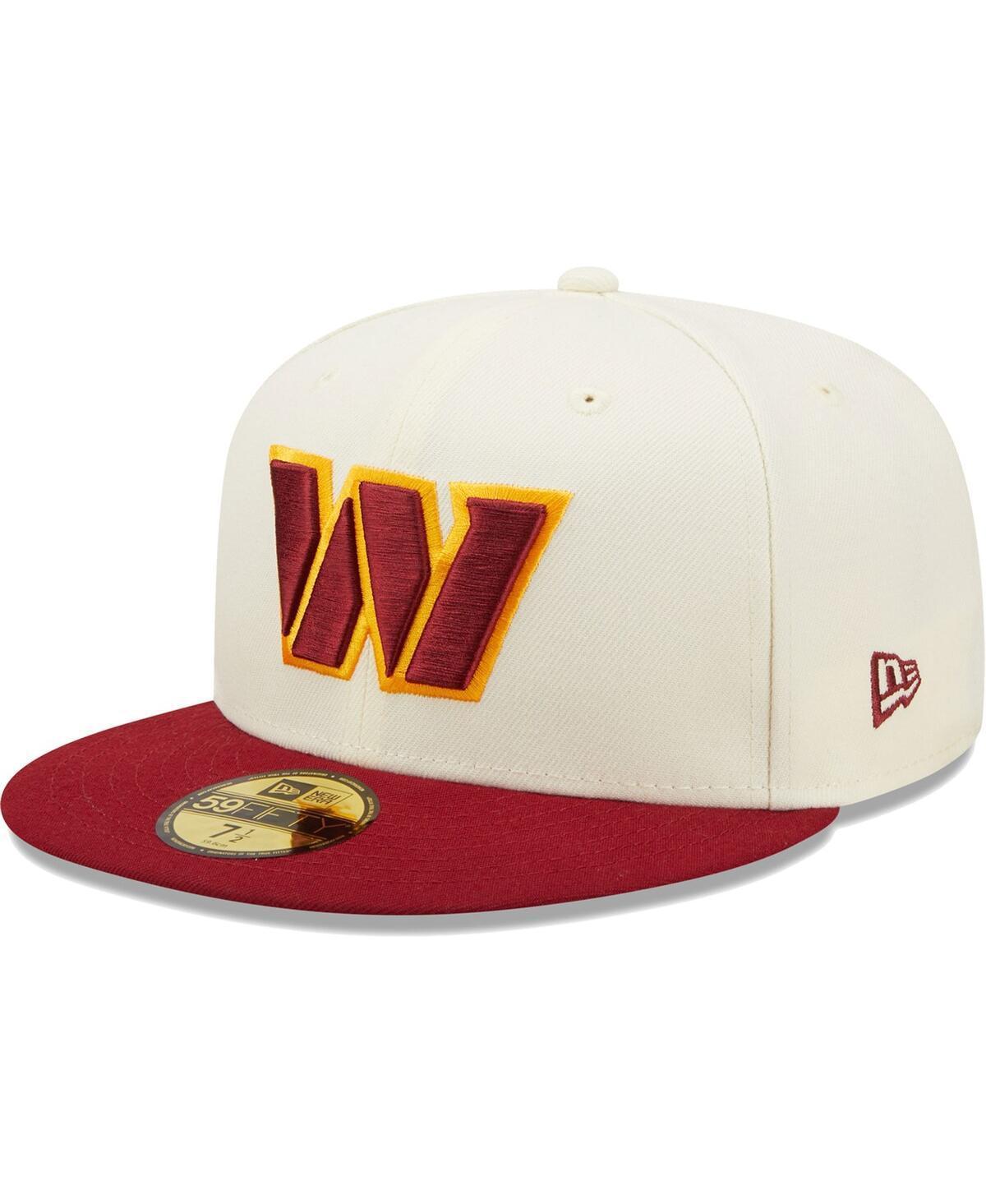 Men's New Era Cream/Burgundy Washington Commanders Tri-Chrome 59FIFTY Fitted Hat Product Image