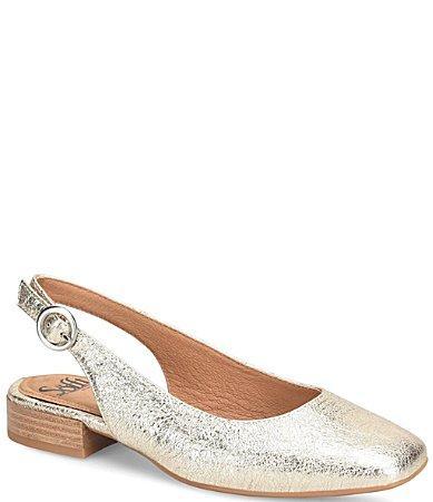 Sofft Endora Metallic Crinkle Leather Slingback Flats Product Image