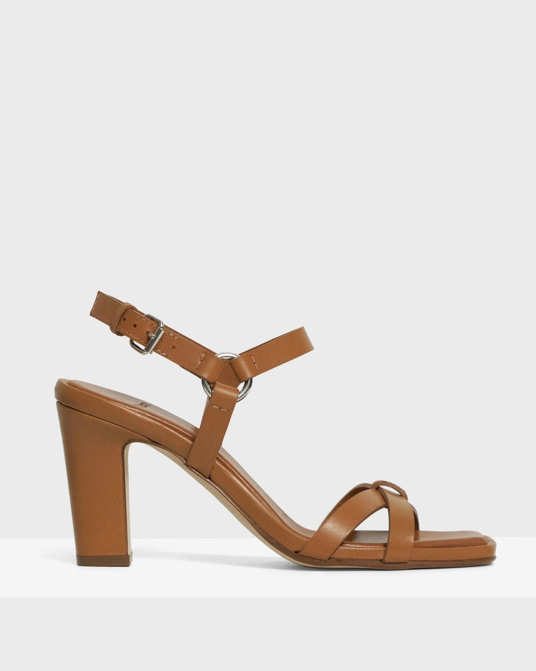 Block Heel Sandal in Leather Product Image