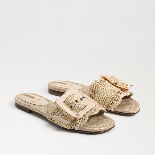 Sam Edelman Bambi Raffia Oversized Buckle Detail Slide Sandals Product Image