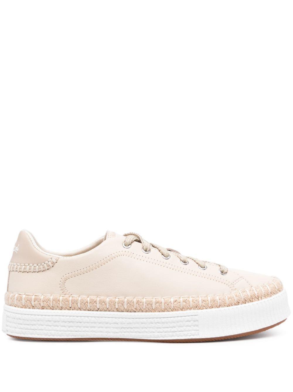 Telma Leather Sneakers In White Product Image