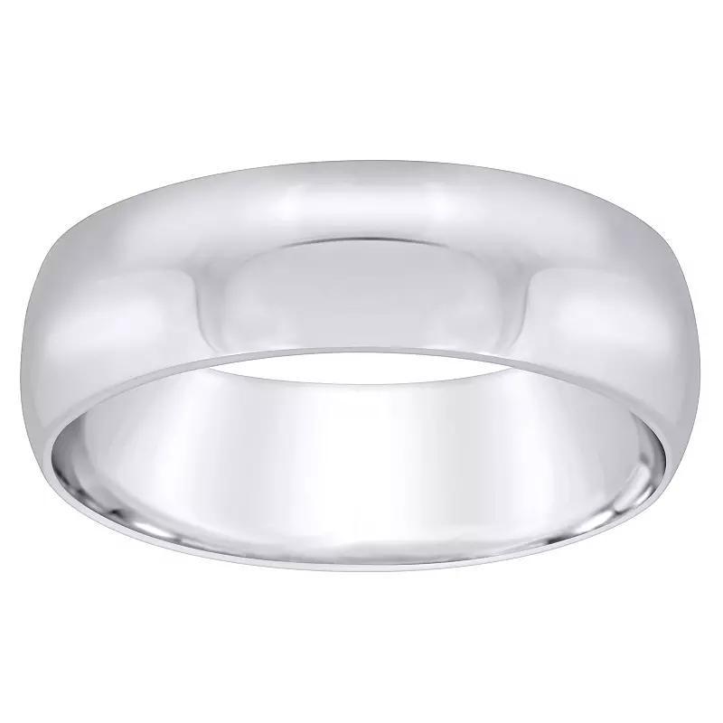 Alyson Layne Mens 6 mm Half Round Wedding Band 18k White Gold Product Image