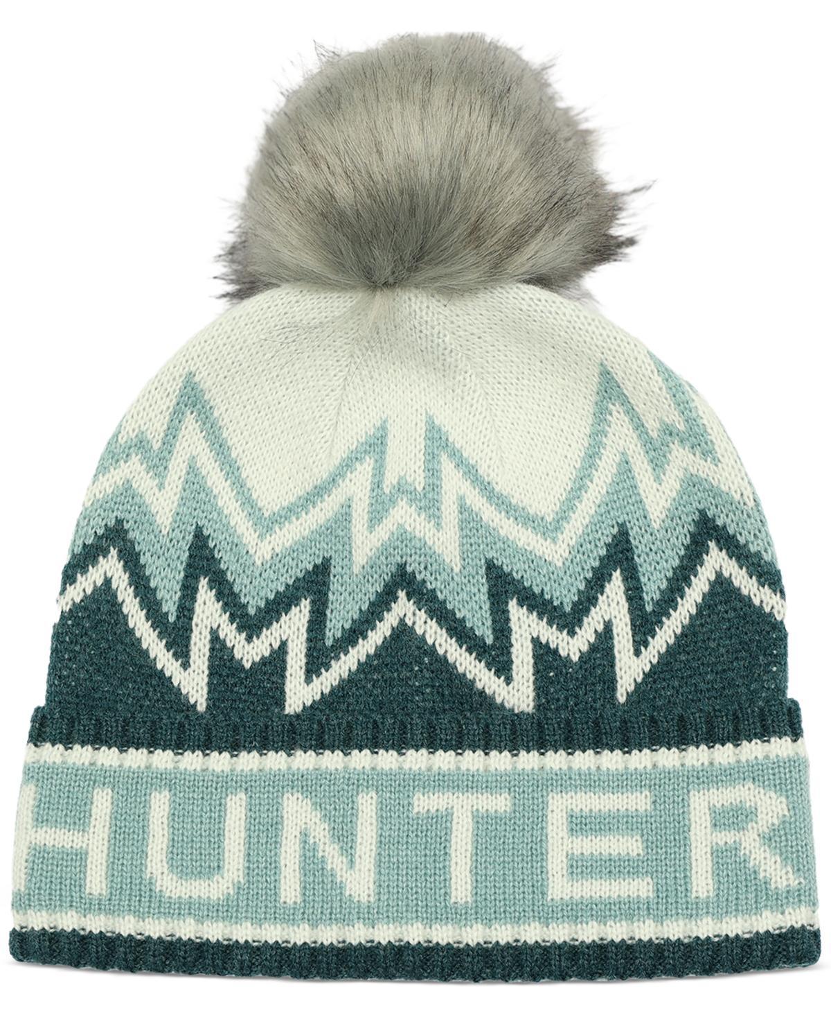 Hunter Womens Fair Isle Faux-Fur Pom-Pom Beanie Product Image