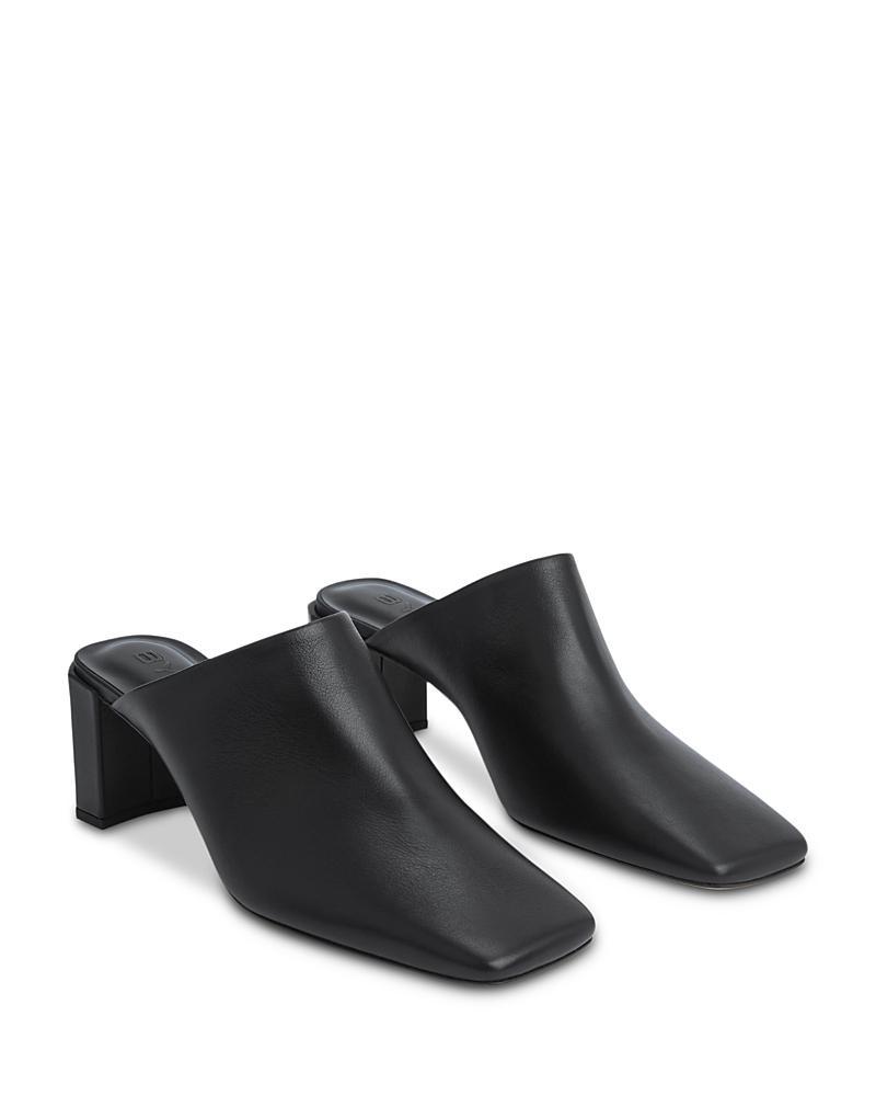 By Far Womens Sanya Square Toe Block Heel Mules Product Image