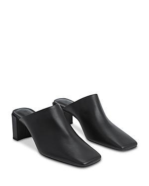 By Far Womens Sanya Square Toe Block Heel Mules Product Image