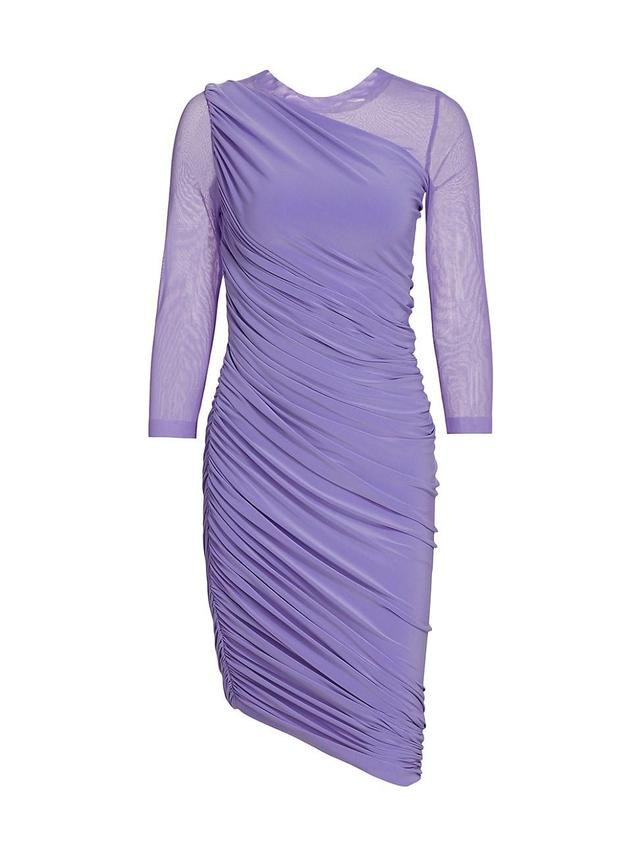 Norma Kamali Diana Sheer Sleeve Ruched Dress Product Image