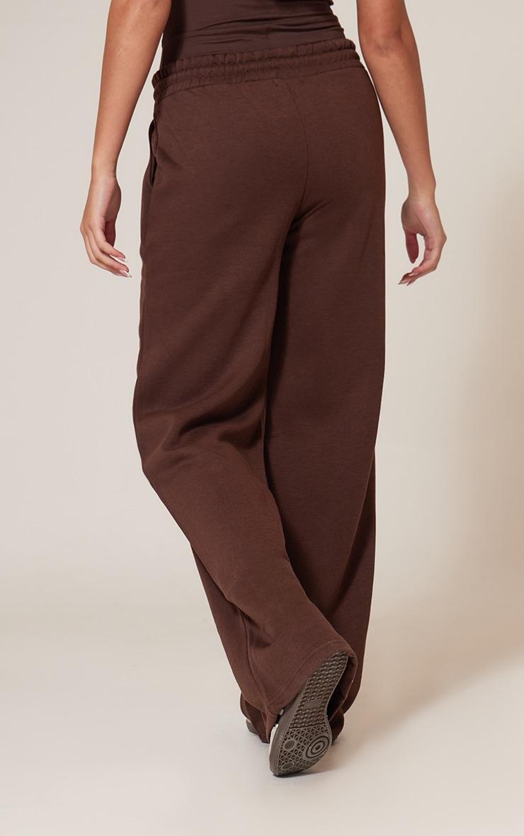 Brown Oversized Drawstring Wide Leg Joggers Product Image