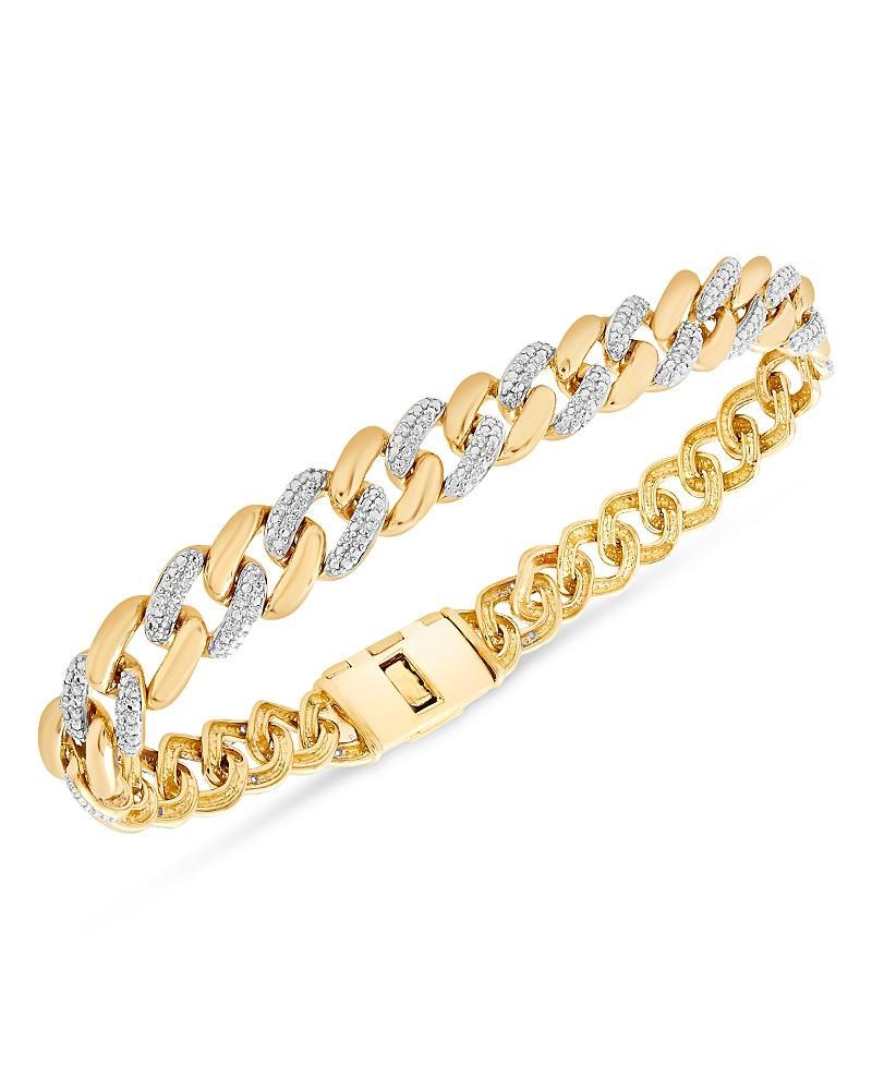 Bloomingdales Fine Collection Mens Diamond Link Bracelet in 14K Yellow Gold, 0.50 ct. t. w. - Exclusive Product Image