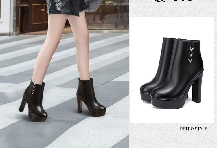 Platform High Heel Short Boots Product Image