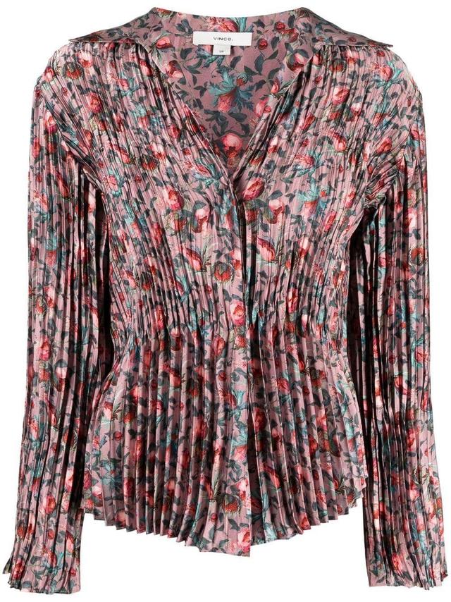 Berry Blooms Pleated Blouse In Petal Quartz Product Image