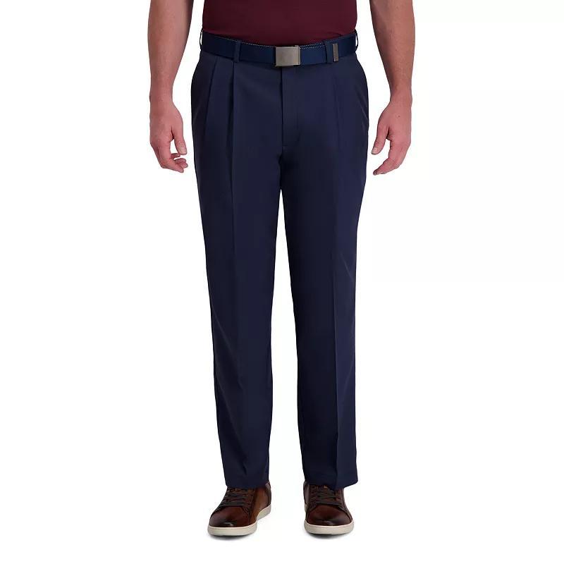 Mens Haggar Cool Right Performance Flex Classic-Fit Pleated Pants Product Image