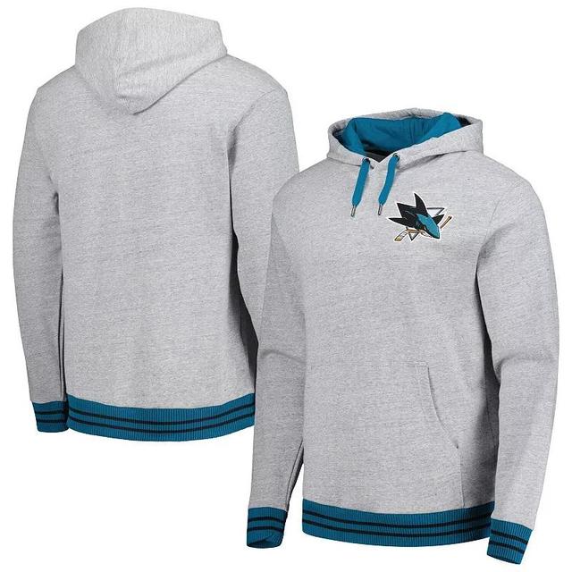 Mens Mitchell & Ness Heather Gray San Jose Sharks Classic French Terry Pullover Hoodie Product Image