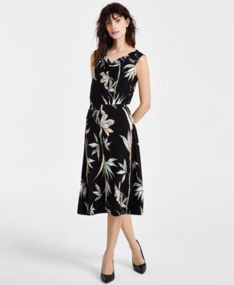 Kasper Womens Printed Top Midi Skirt Product Image