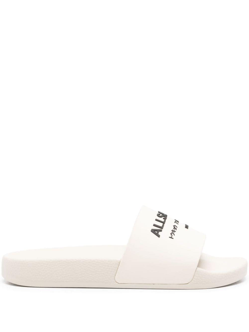 Underground Logo Slip On Slides In White Product Image