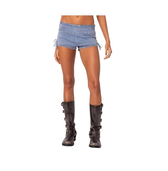 Edikted Womens Kenzy Micro Denim Shorts Product Image