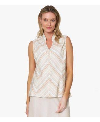 Stella Carakasi Womens Linen Sleeveless Striped In Line Top Product Image