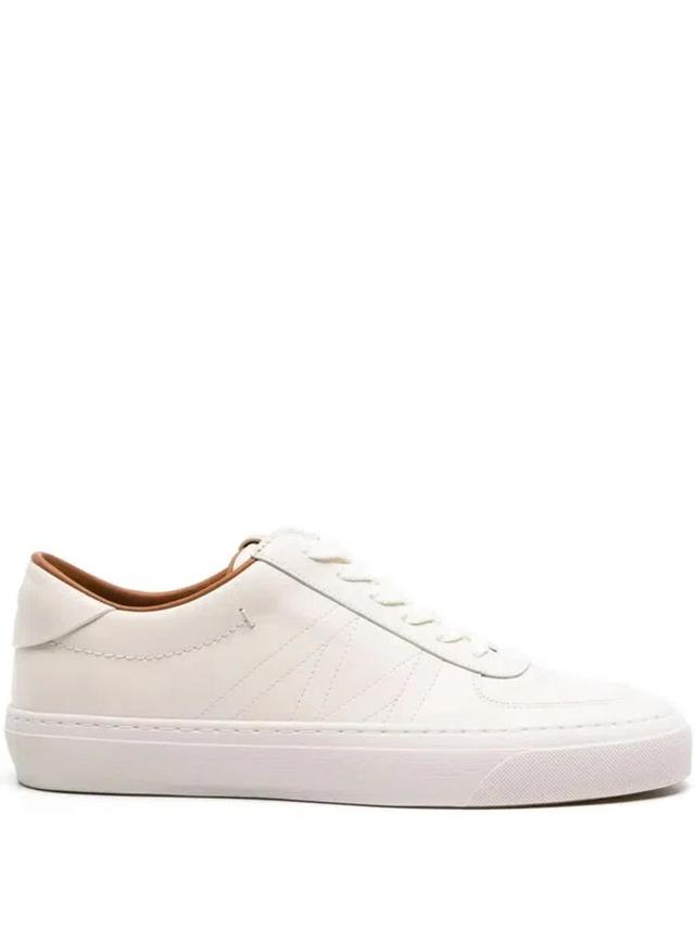 MONCLER Monaco Leather Sneakers In Neutrals Product Image