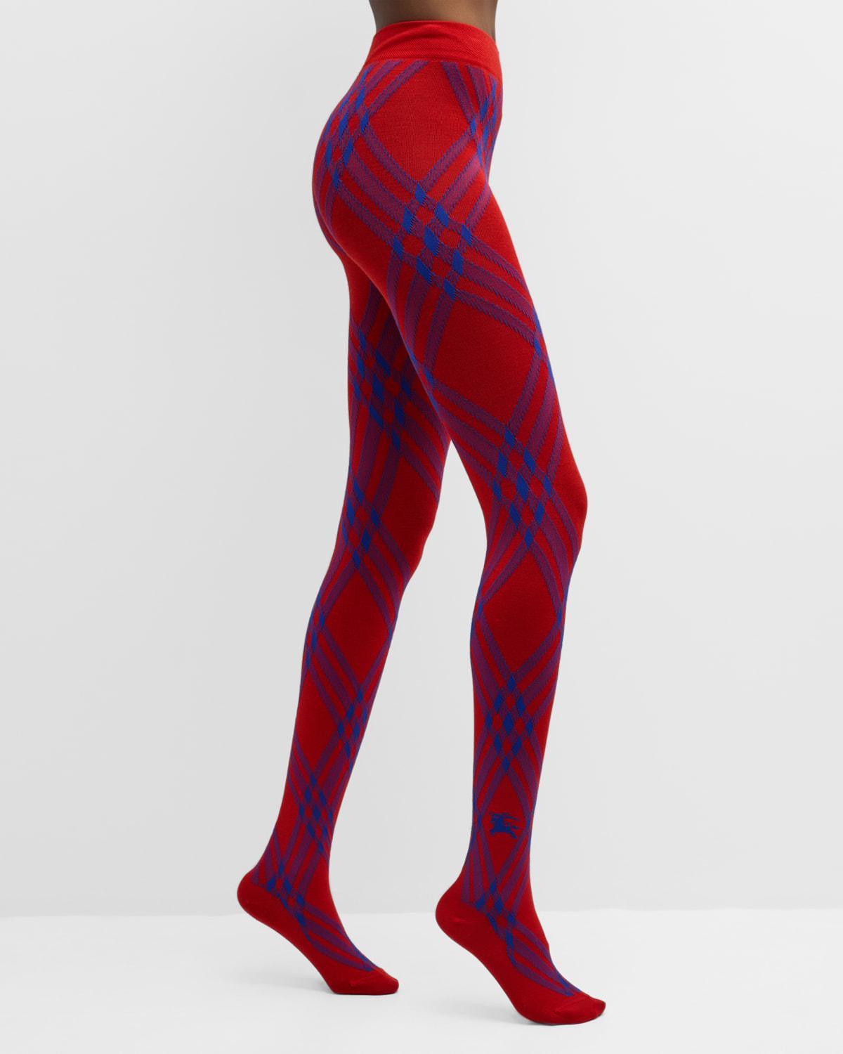 Womens Check Wool-Blend Tights Product Image