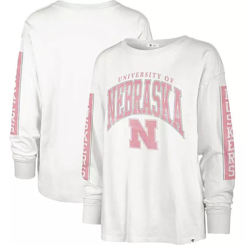 Womens 47 Brand White Nebraska Huskers Statement Soa 3-Hit Long Sleeve T-shirt Product Image