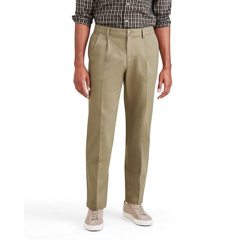 Mens Dockers Signature Iron Free Stain Defender Classic-Fit Khaki Pleated Pants Product Image