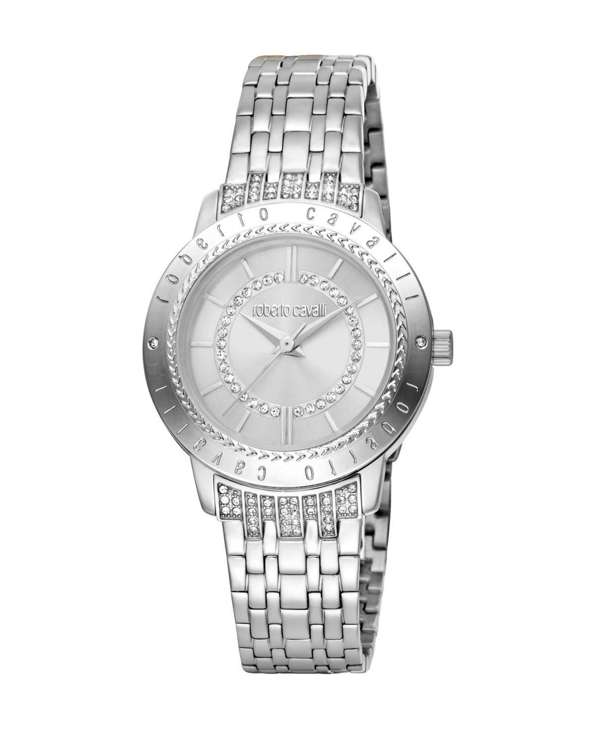 Roberto Cavalli Womens Quartz Silver-tone Stainless Steel Watch 32mm - Silver Product Image