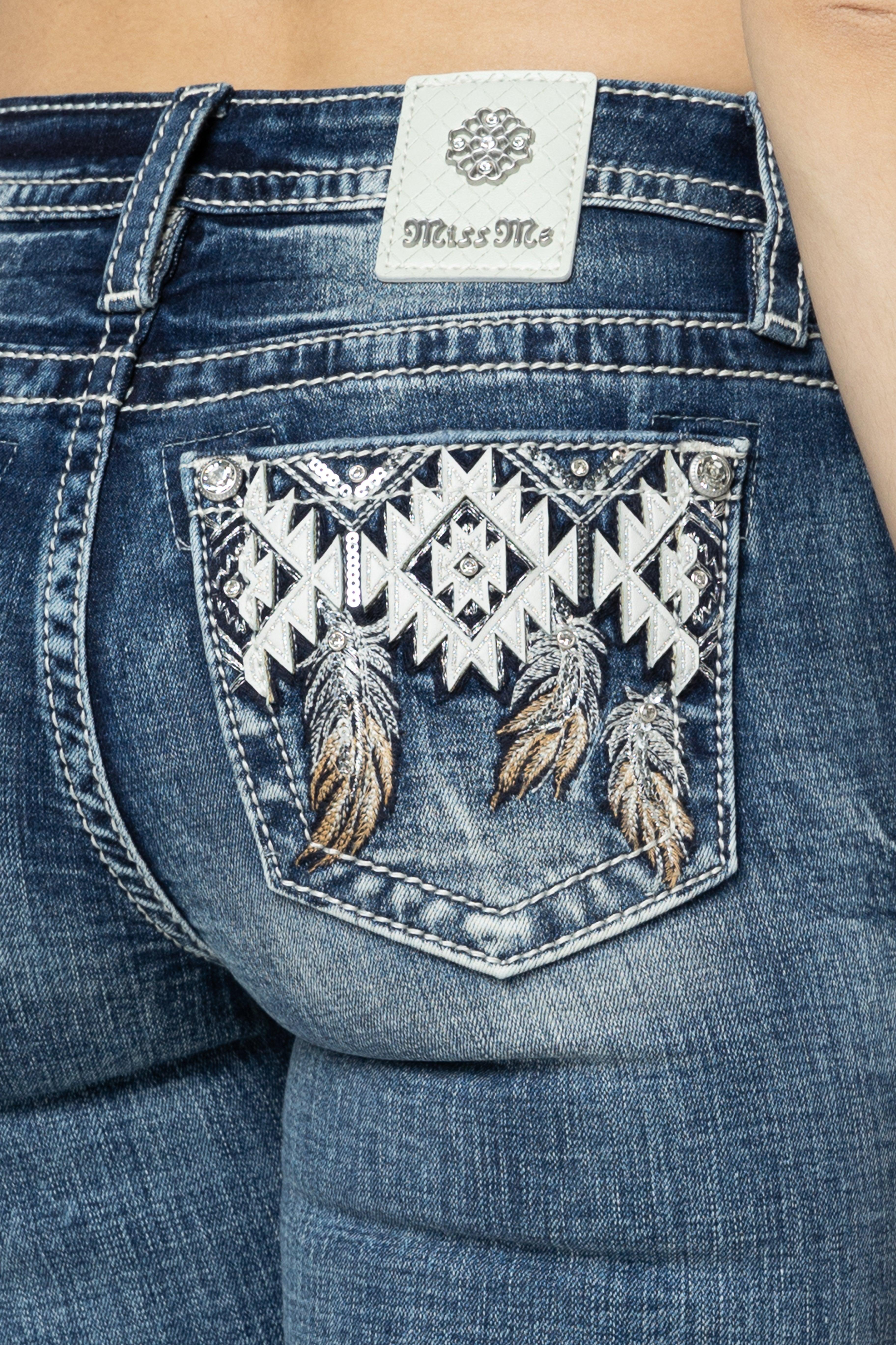 Aztec Hanging Feathers Bootcut Jeans Product Image