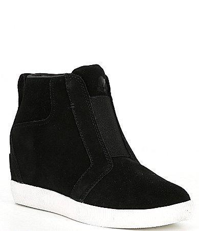 Sorel Out N About Waterproof Suede Pull On Wedge Booties Product Image