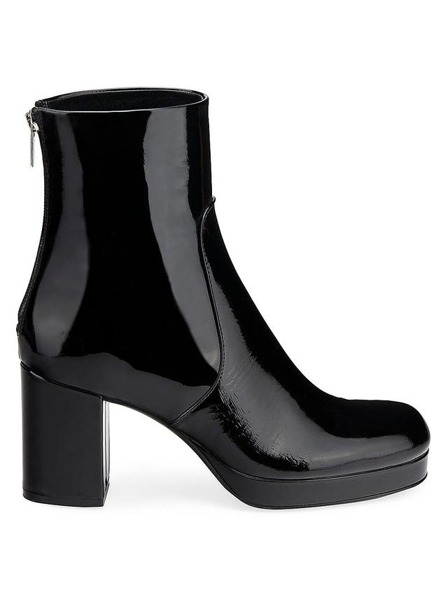 Womens Betty 76MM Patent Leather Back-Zip Ankle Boots Product Image