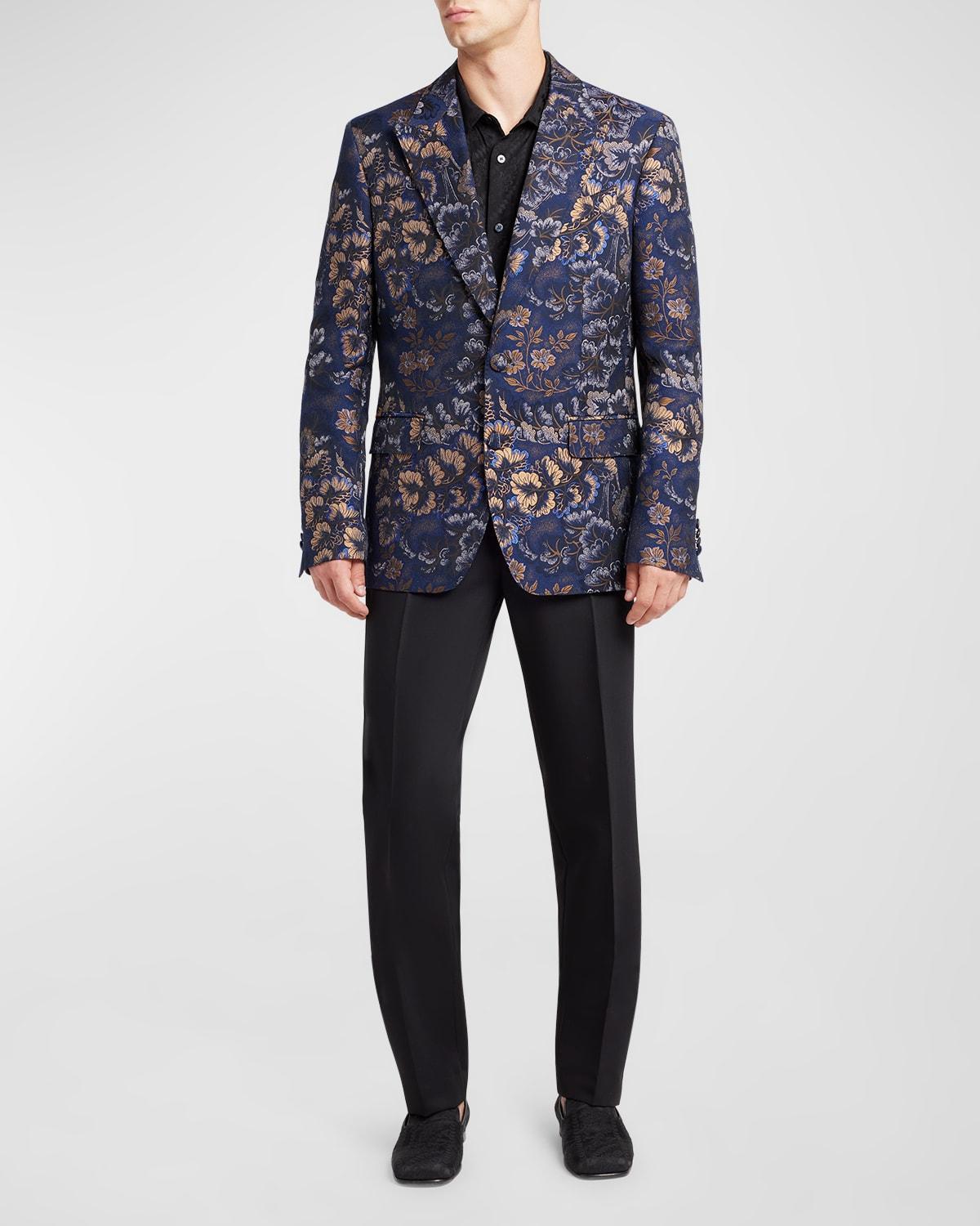 Mens Metallic Floral Tuxedo Jacket Product Image