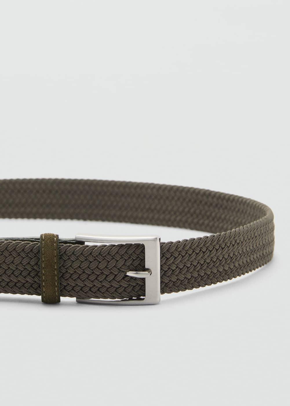 MANGO MAN - Braided elastic belt khakiMen Product Image