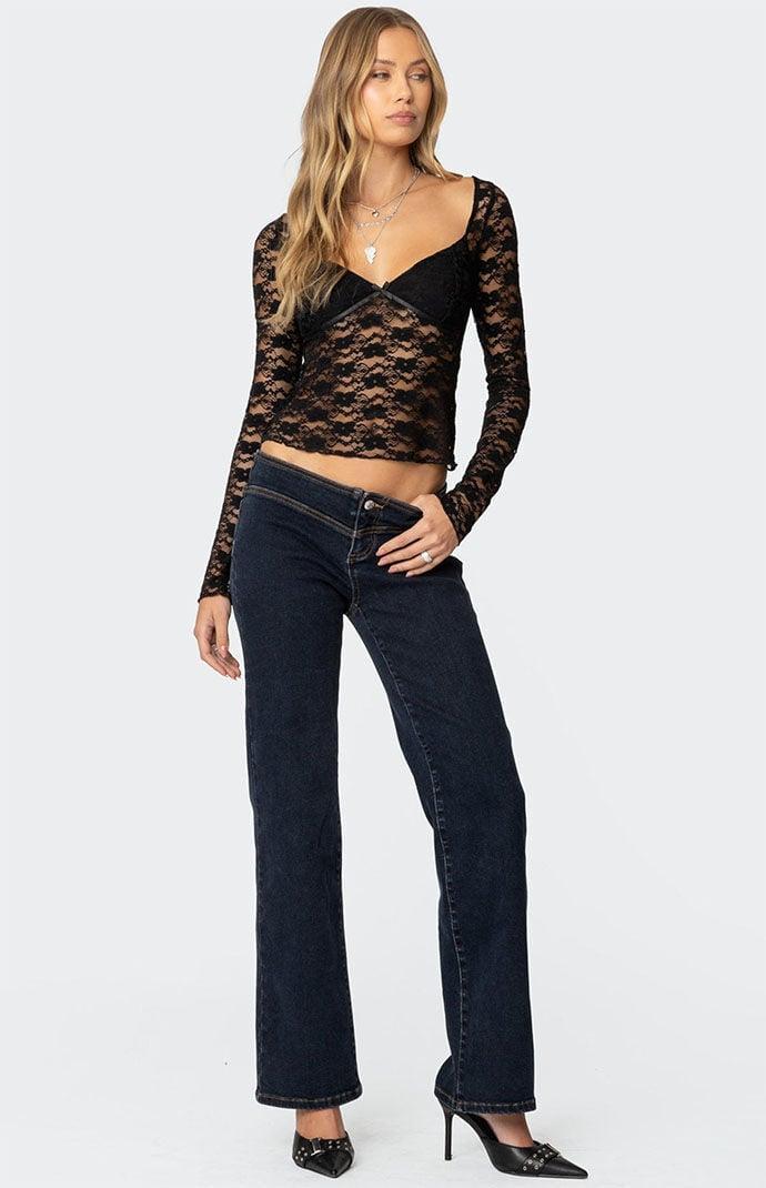 Edikted Women's Mykonos Sheer Lace Top Product Image