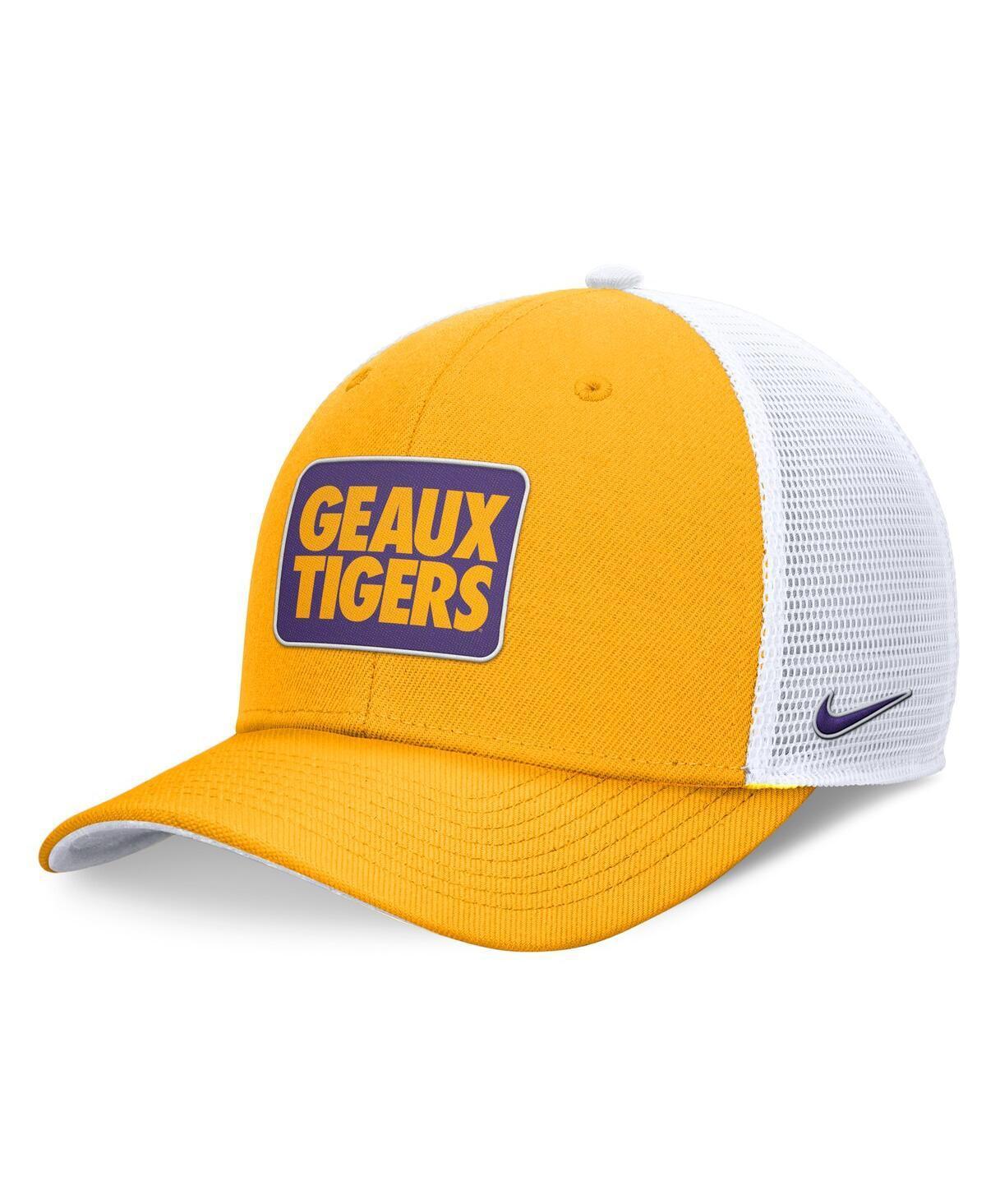 Nike Mens Yellow Lsu Tigers Local Trucker Adjustable Hat - Yellow, White Product Image