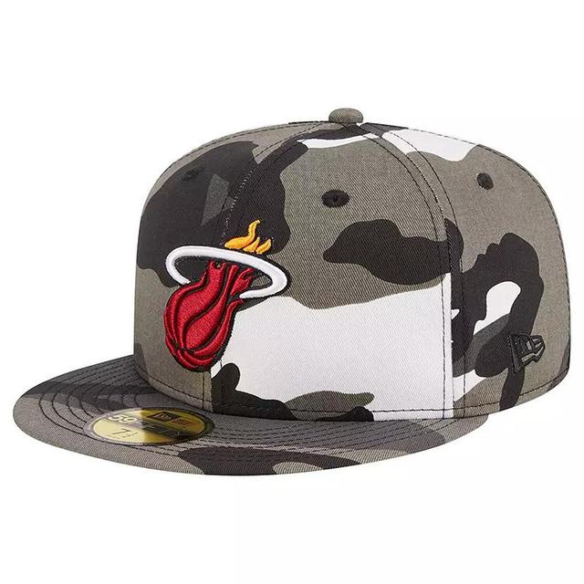 Mens New Era Miami Heat Snow Camo 59FIFTY Fitted Hat Product Image