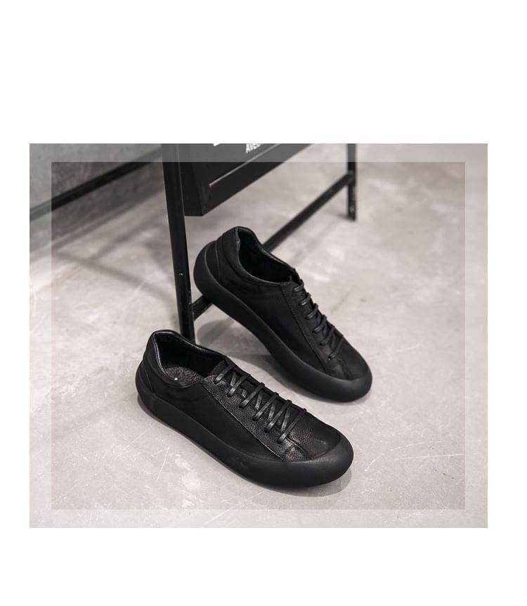 Plain Lace-Up Sneakers Product Image