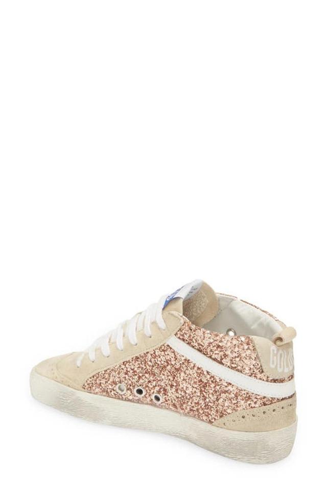 Mid Star Glitter Upper Leather Star Sneakers In Metallic Product Image