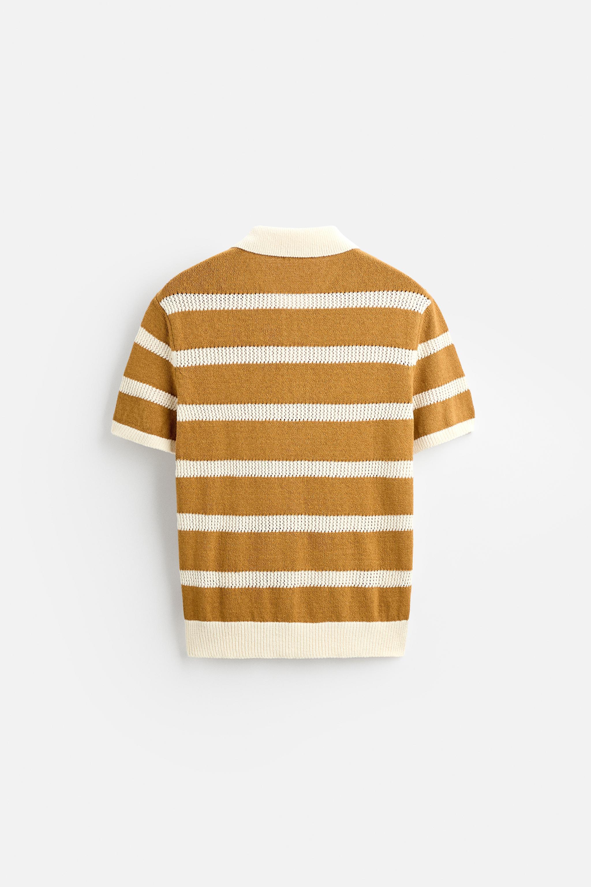 STRIPED KNIT POLO Product Image