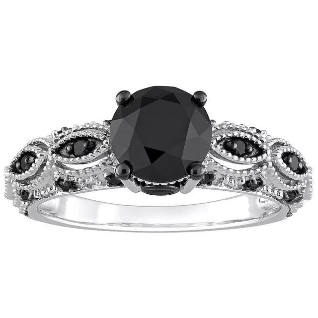 Stella Grace 10k White Gold 2 Carat T.W Black Diamond Engagement Ring, Womens 14k Whgold Product Image